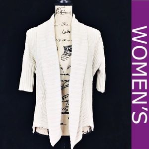 Express Cream Colored Half Sleeve Cardigan Sweater